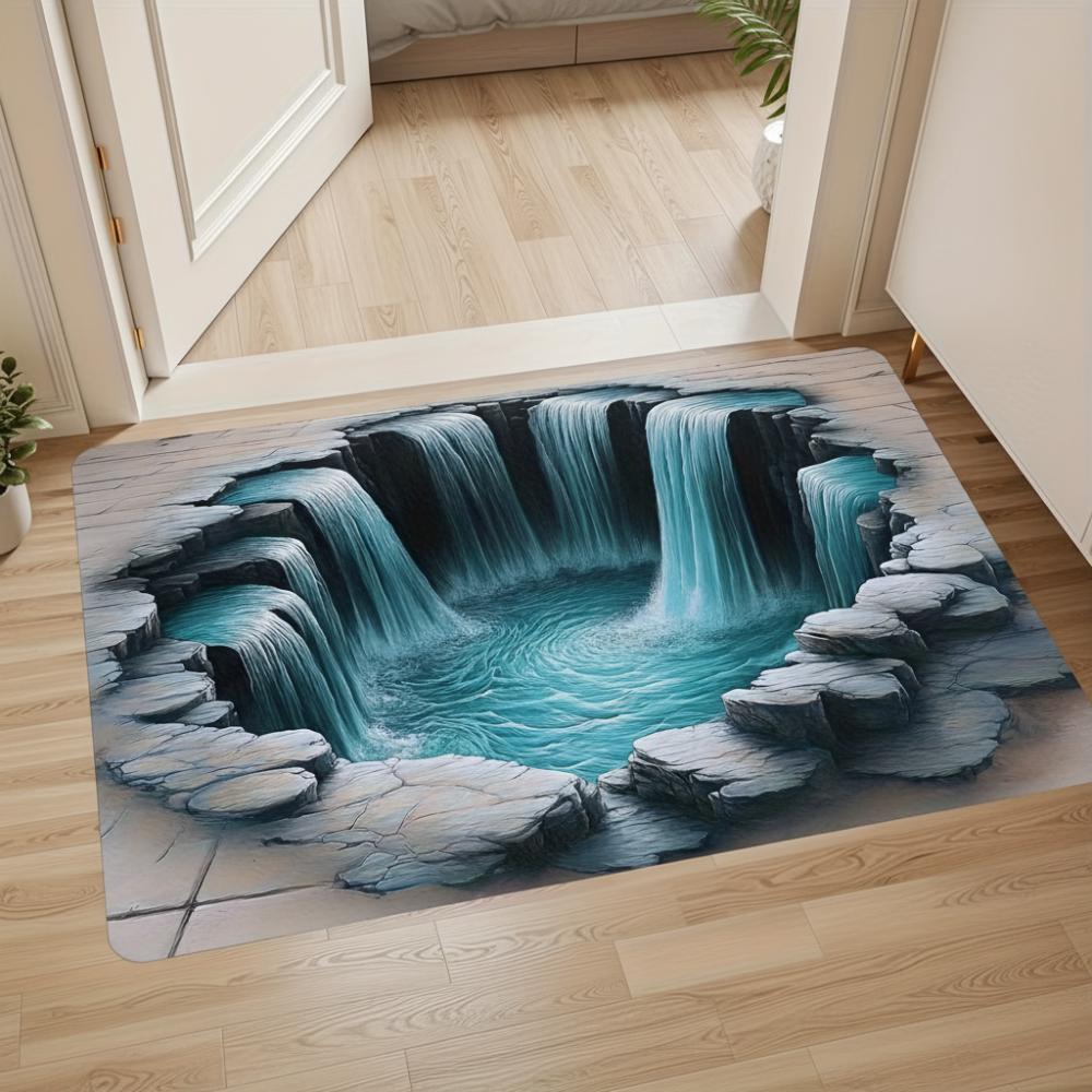 

Easy To Clean Optical Illusion Doormat 2D Flat Bedroom Door Rug Creativity Bathroom Carpet Home 40×60CM-01