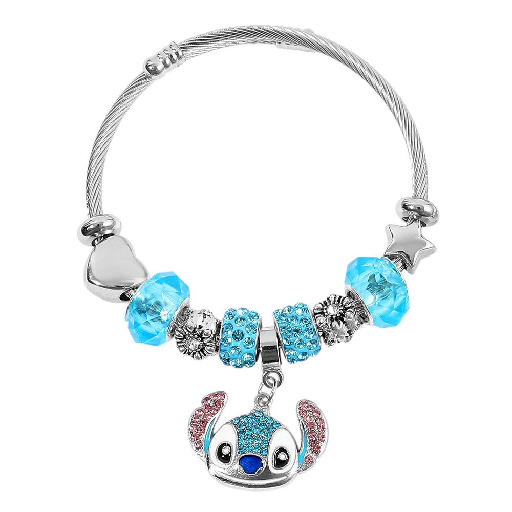 Disney Stitch Cartoon Rhinestone Bracelet Set Cute Fashion Accessories for Women And Girls Ideal Gift for Fans Birthday