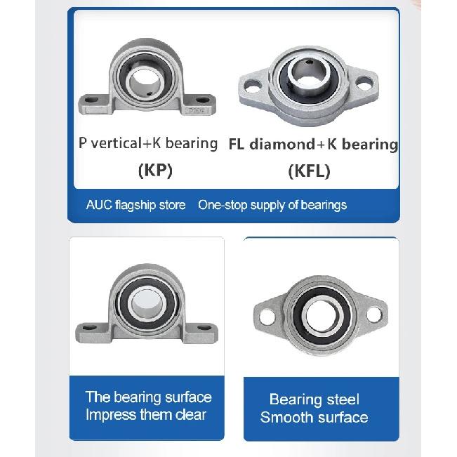 KFL08 KFL000 KFL001 KFL002 KFL003 KFL004 KFL005 006 Diameter Bore Diameter Self Aligning Zinc Alloy Flange Pillow Block Bearing
