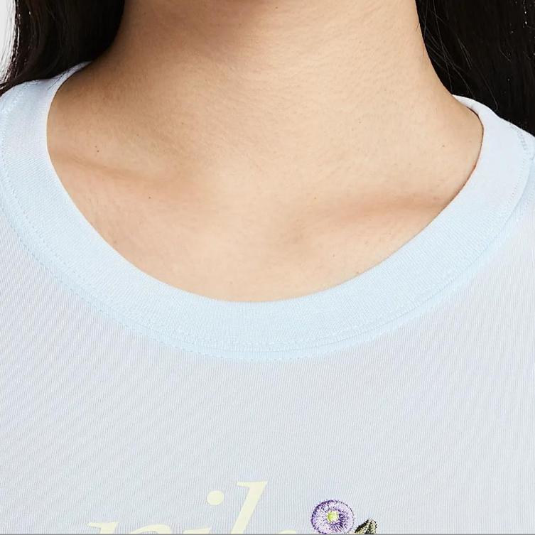 Nike Sportswear Chillknit Fashion Casual Simple Versatile Short Sleeve Regular T-Shirt Women Tops Purple Blue HF9723-423