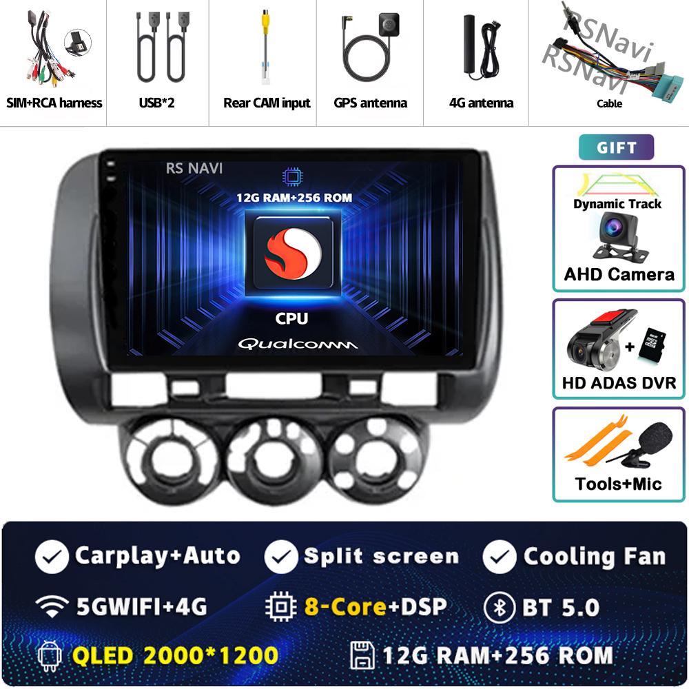 Android 14 Carplay Car Radio For Honda Fit Jazz City 2002 2003 2004 - 2007 Multimedia Video Player Navigation GPS Stereo 2Din BT
