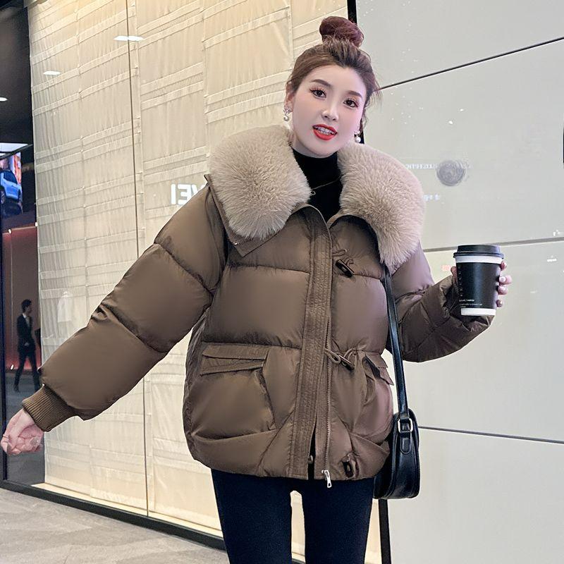 Padded Jacket Plus Size Down Padded Jacket Winter Fur Collar Thickened Short Western Style Loose Padded Jacket