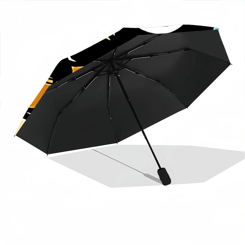 1pc Black Bird Guitarist Outdoor Umbrella - Automatic Opening/Closing, Foldable Design, 8-Rib Iron Frame, Suitable for Fans, Travel, Daily Use, Gift I