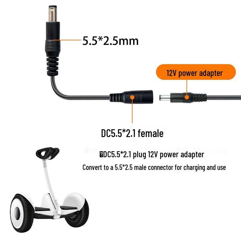 DC5521 Female To 5525 Male Adapter Cable for Xiaomi Ninebot Balance Scooter