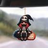 Playful Skeleton Girl Acrylic Pendant For Halloween Themed Car And Home Decor