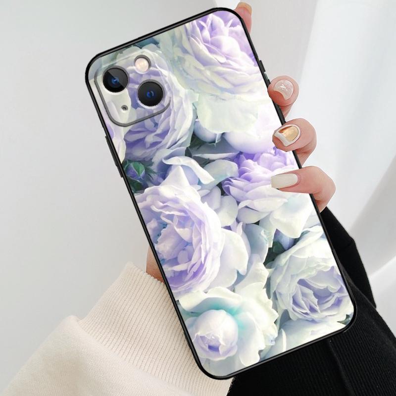

Lavender Peonies Flower Phone Case For iPhone 17 Pro Max 14 13 12 11 15 16 Pro Max mini 16 15 Plus 16e 17 Air Cover iPhone 13