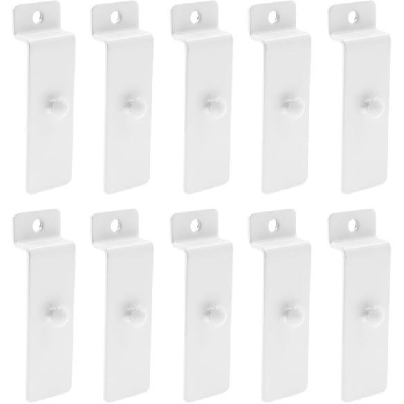Slatwall Utility Hooks,Iron Notch Picture Display Hook, Metal Slatwall Picture Hook,Commercial Hangers Painting Hooks,White Slat Wall Hangers for Style 1