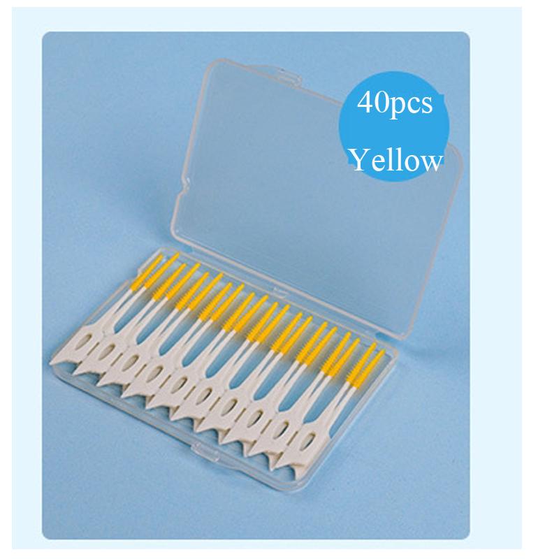 40~150Pcs Silicone Interdental Brush Disposable Dental Floss Picks Cleaning Between Teeth Soft Hilo Dental Brace Brush Toothpick