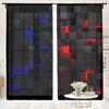 2 Pieces, Abstract Geometric Cube Curtains - Semi Blackout - Very Suitable for Living Room, Bedroom, Kitchen, Home Decoration