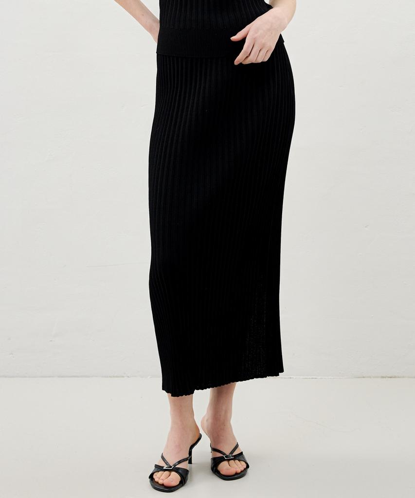 Ollibeudeollibeu Shobari Pleated Knit Skirt Ok6Ss2550