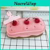 Trousse à stylos Gâteau aux Cerises Avec Motif Brodé Pour Filles Rangement Papeterie