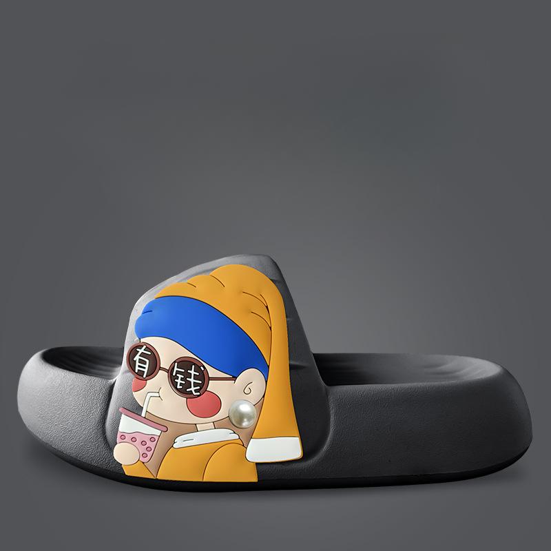 Модные летние тапочки унисекс из ЭВА для женщин с толстой подошвой — фото 9