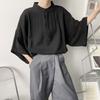 Summer Oversize Shirt Men's Black White Casual Shirt Men Streetwear Korean Loose Short Sleeve Shirts Men's Pullover Shirt