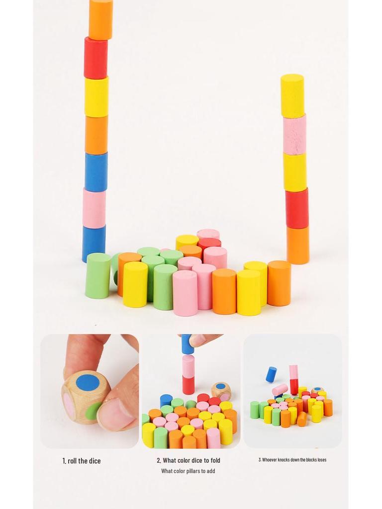 Montessori Color Sorting Pegs: Wooden Puzzle Game for Ages 2-3, Enhances Logical Thinking