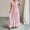 Women's Dress Casual Flowy Dresses  R-neck Vocation Boho Beach Sundress