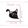 Magical Black Cat Brooch Punk Anime Kitten with Moon Symbol Enamel Pins Cartoon Cute Backpack Lapel Badge for Kids Jewelry Gifts
