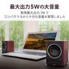 ELECOM PC Trä-USB Svarta Högtalare, Högtalare, Strömdrivna, 5W, MS-W13UXBK