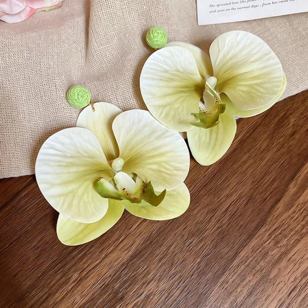 Korean Style Butterfly Orchid Earrings Simulated Flower Flower Drop Earrings Flower Earrings  Women