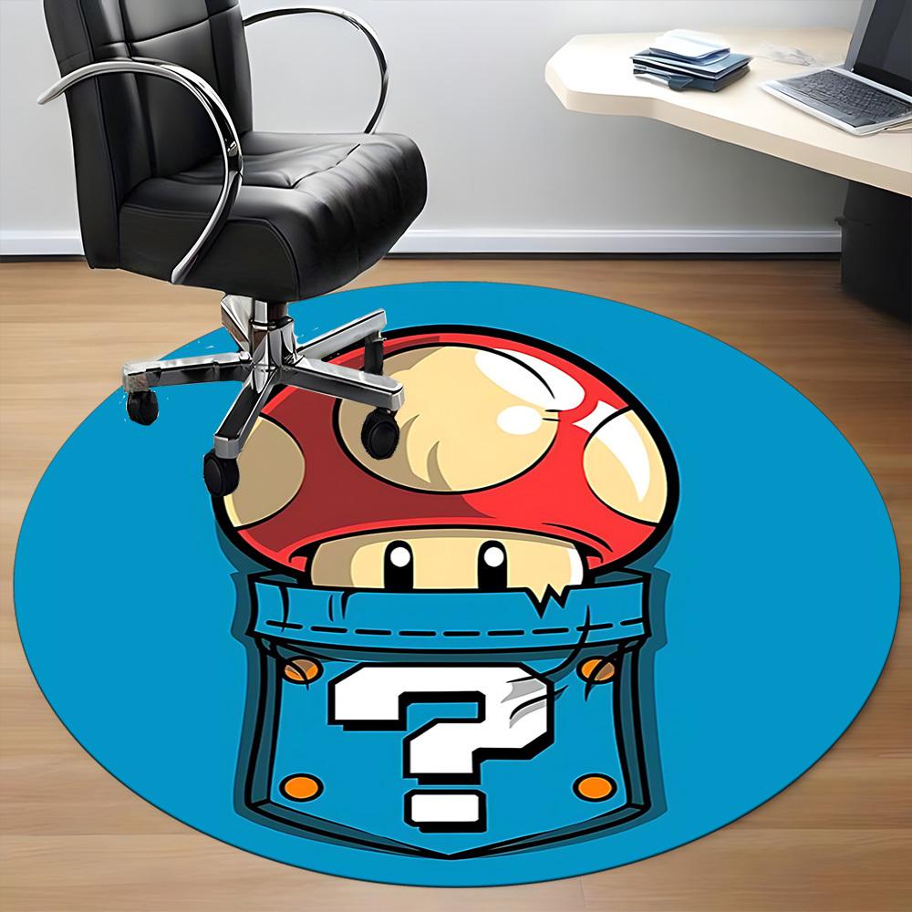 1pc Mario Mushroom Mystery Office Round Area Rug,  Under Office Chairs Bedroom Living Room Home Decor a0926205