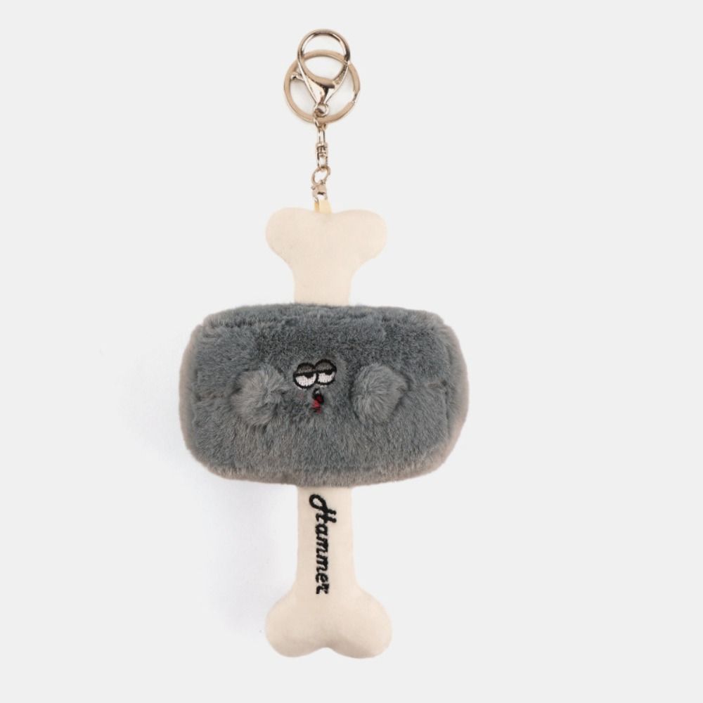 

PP Cotton Hammer Plush Keychain Soft Stuffed Toy Key Chain Cartoon Hammer Plush Pendant Home Decor Style B