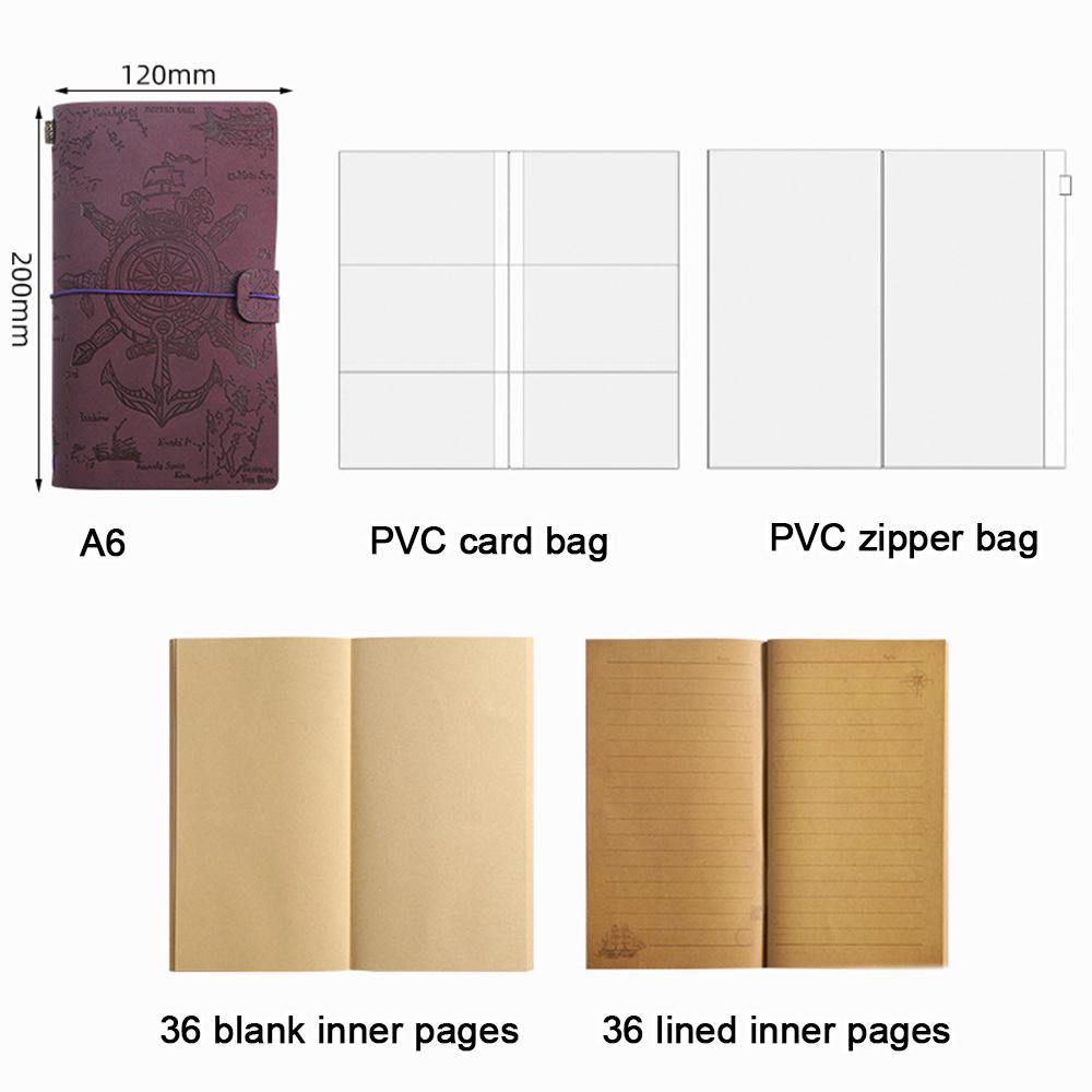 (Logo Can Be Engraved) A6 Student Retro Ledger, Leather Business Notebook with Strap, Notepad, Travel Diary, Portable Memo, Meeting Record Book