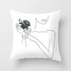 Abstrakte minimalistische Linien Kissenbezug verschiedene weibliche Pose Skizze Kissenhülle Schlafzimmer Sofa Auto Dekoration Quadratisch
