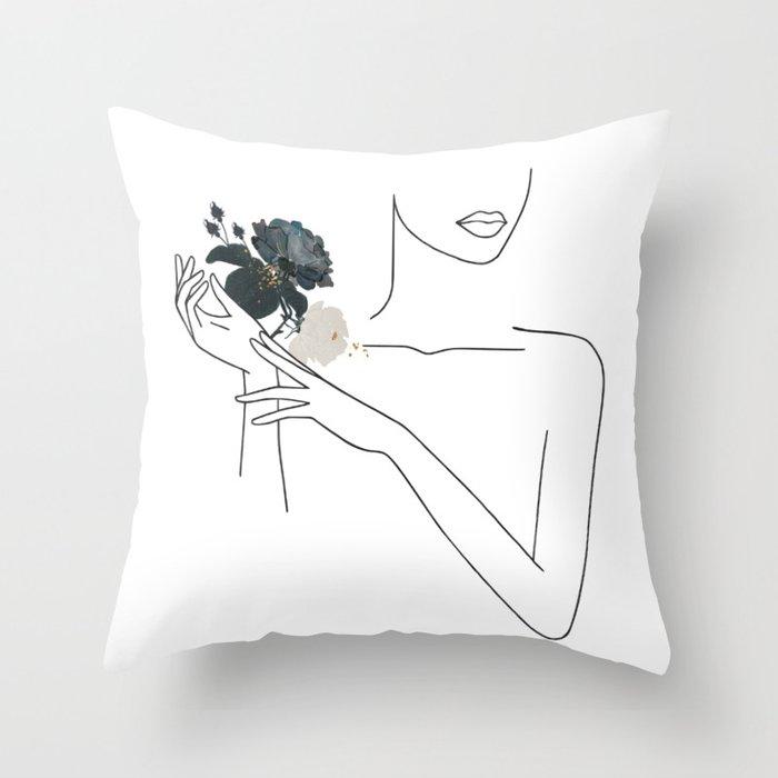 Abstrakte minimalistische Linien Kissenbezug verschiedene weibliche Pose Skizze Kissenhülle Schlafzimmer Sofa Auto Dekoration Quadratisch