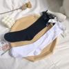 Japanese Lolita Retro White Satin Bow Trendy Cool Dark Jk Two Wear Stacked Calf Socks