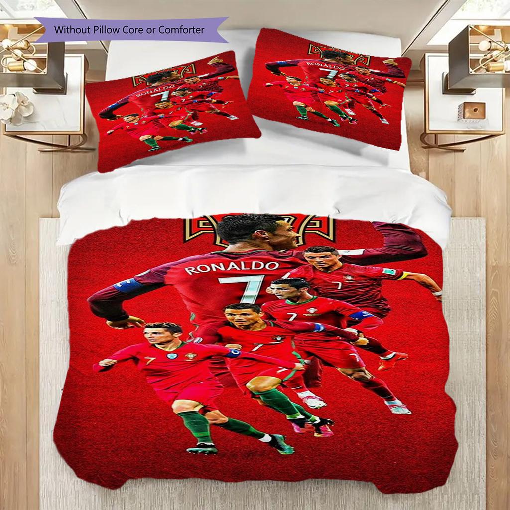 Ronaldo's Legacy Three-piece set (1 * duvet cover + 2 * pillowcase, without core) Bedding set Duvet cover and pillowcase Soft and comfortable