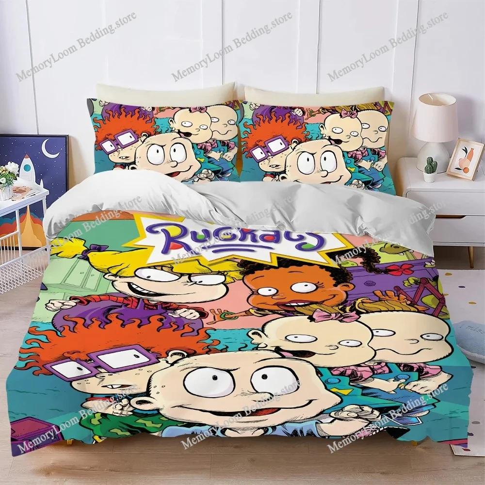 Funny R-Rugrats Cartoon Duvet Cover Set Home Style Bedding Soft Laundry Cotton Bed Four Seasons Student Dormitory Luxury Gift963