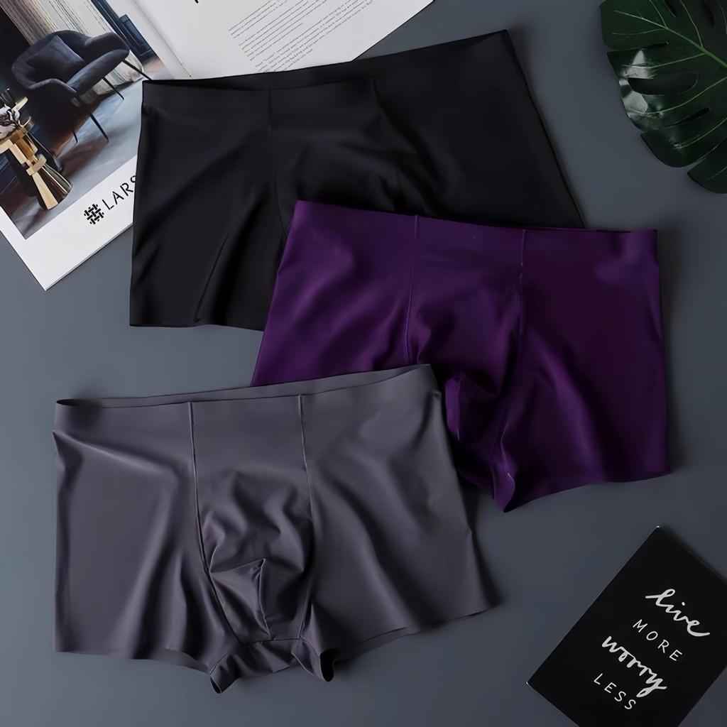Men's Seamless Ice Silk Boxer Briefs - Summer Youth Collection