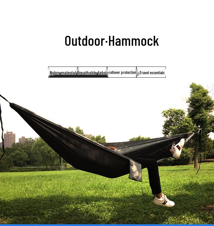 Popular Outdoor Nylon Hammock with Binding Ropes for Camping