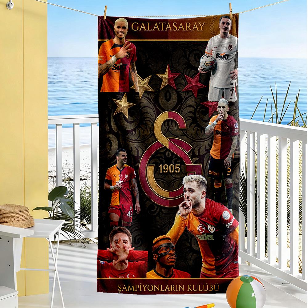 Galatasaray Strandtuch Hohe Saugfähigkeit & Schnelltrocknend Bequem Leicht Geeignet für Schwimmen, Fitnessstudio, Camping, Yoga Urlaub
