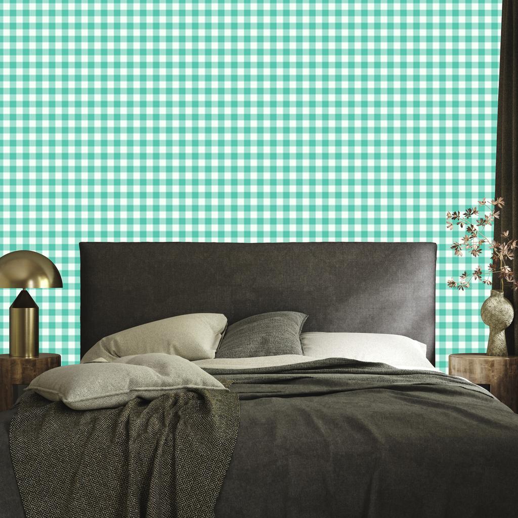 Mint fabric pattern wallpaper, subtle detail for living room and bedroom 50x1000