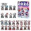 Festive Party Decoration Christmas Panda Advent Calendar, 24 Days Countdown Contains Acrylic Calendar for Kids Ornaments, Cute Hanging