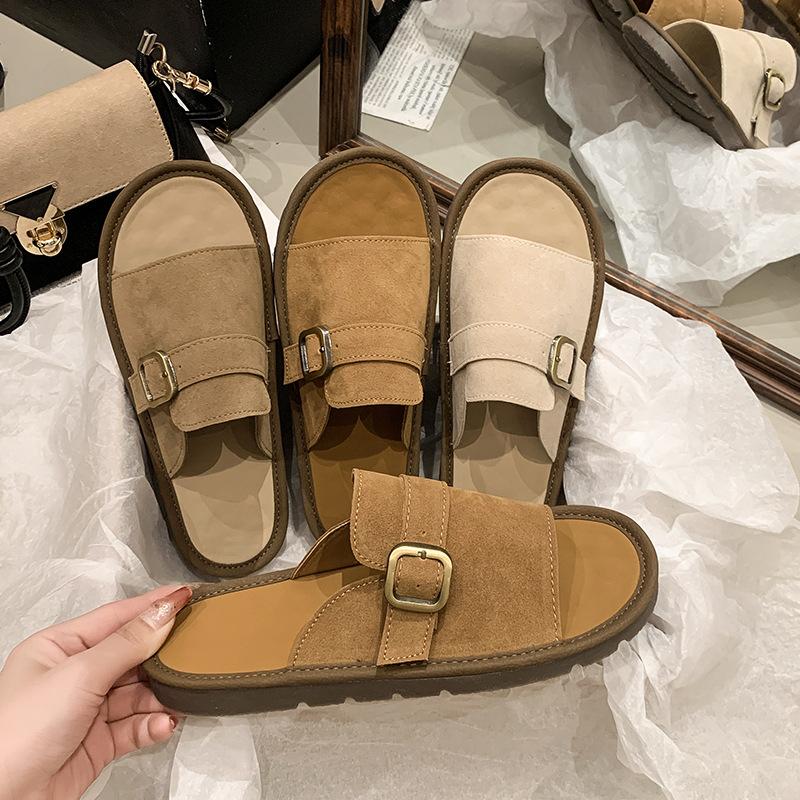 Spring and Summer New Outer Wear Casual Thick-bottomed Cool Slippers Women's Foreign Trade Large Size Open-toed Beach Slippers Women