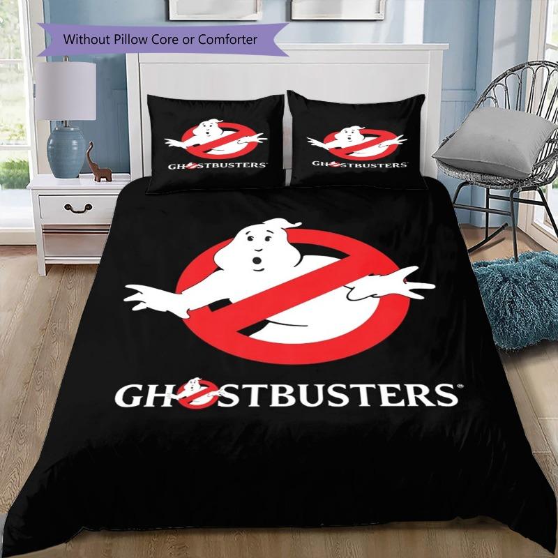 Ghostbusters Classic Movie Logo Print 3‑Pieces Duvet Cover Set Film Bedding Without Pillow Core Comforter Bedroom Home Decor