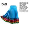 Midi Skirt Ladies Folk Dance Skirt Elastic High Waist Spanish Swing Skirt Rainbow Large Swing Hem Mexican Flamenco Performance Skirt