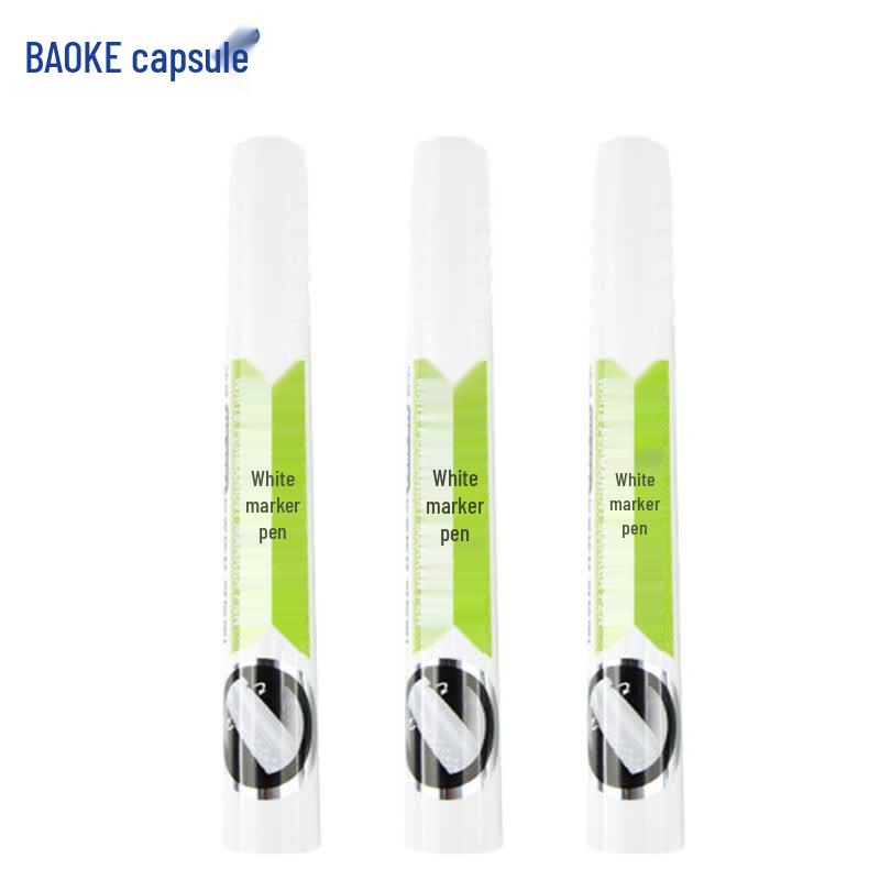 BAOKE White Oil-Based Refillable Marker Pen, 1mm Tip