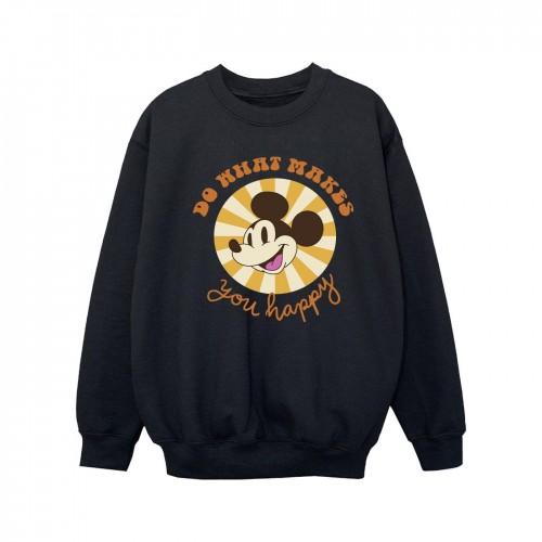 Disney Moletom Meninas Mickey Mouse Fazem O Que Te Faz Feliz 3-4 Years preto