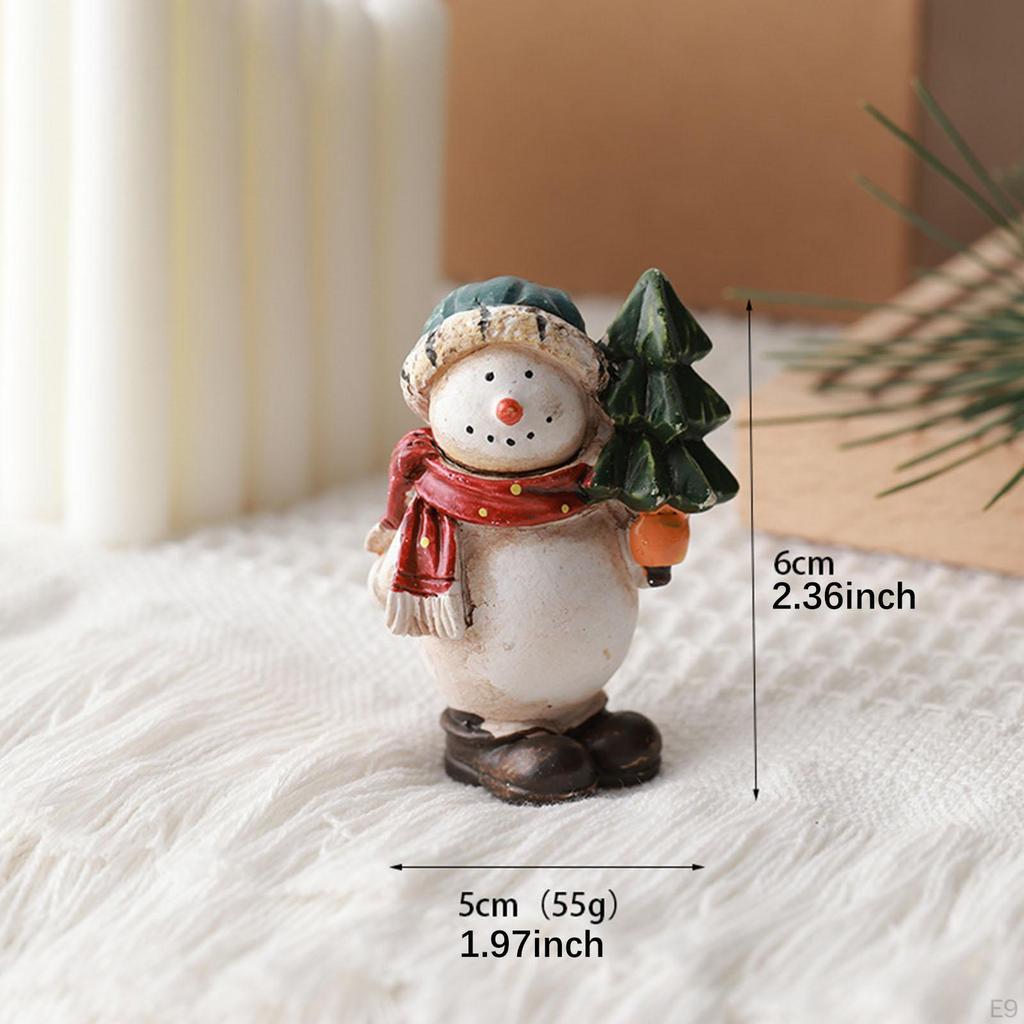 Entzückende Weihnachtsfigur, Sammler-Winterskulptur, Kleine Schreibtischdekoration aus Kunstharz, Ideal