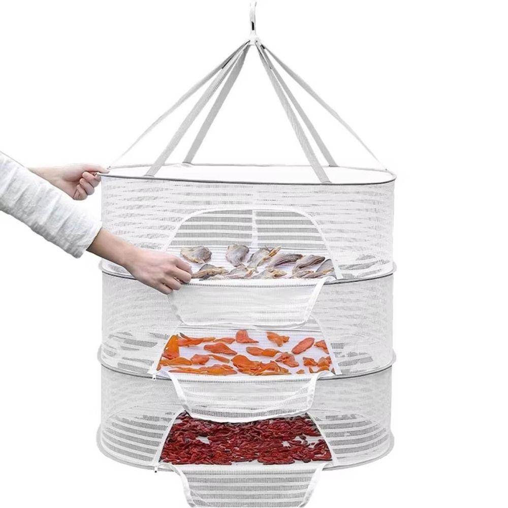 Portable Dried Vegetable Net Foldable Multi-layer Drying Net Clothes Hanging Dryer  Kitchen