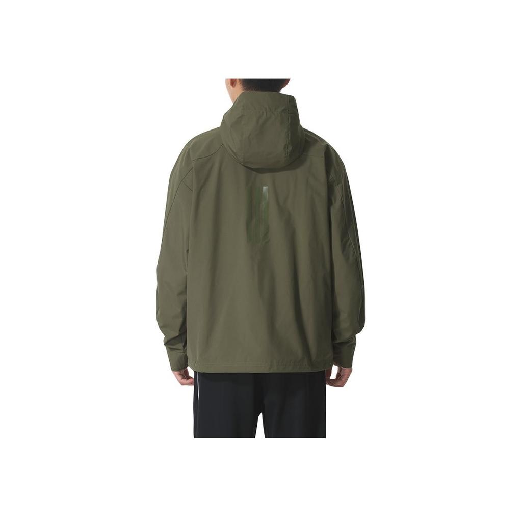 adidas Moderne Tech Warm Wasserabweisend Winddicht Lockere Passform Mit Kapuze Reißverschluss Langarm Jacke Herren Jacke Rock-Olivgrün KB7625