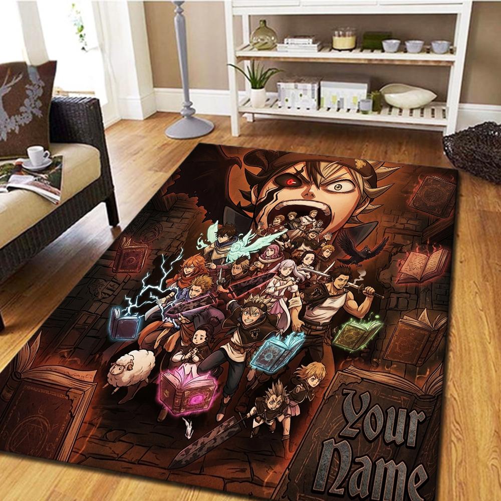 Name Custom Black Clover Carpet for Living Room Bedroom Home Decor Cool Film Play Floor Mat -HE3
