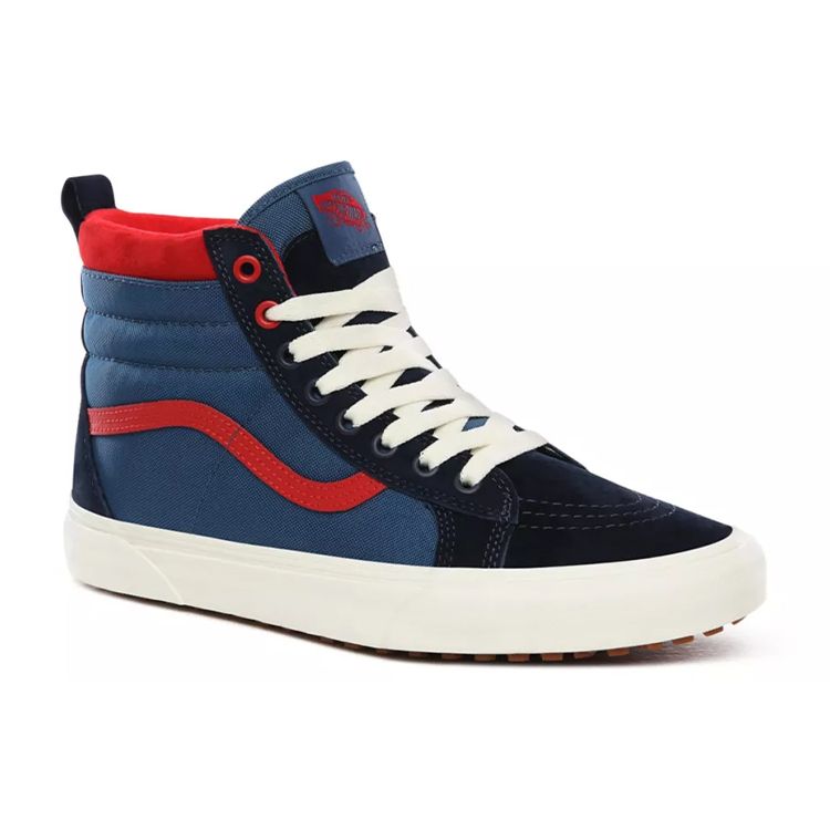 Vans Sk8 Fabric Versatile Comfortable High-Top Skate Shoes Unisex Sneakers Blue Red VN0A4BV72UP
