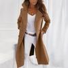 Women Warm Winter Woolen Trench Coat Long Overcoat Thick Full Sleeve Outwear Cashmere Cardigan Jacket