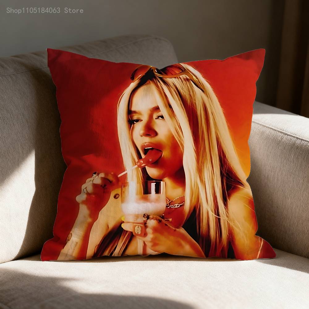 Manana Sera Bonito K-Karol G Pillow Case For Sofa Decor Car Office Room Printing Cushion Cover Decorations and Protector
