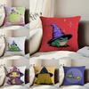 W-Wizard Frog Anime Pillow Case Anti-dustmite Pillowcase Invisible Zipper Silky Short Plush Sofa Cushion Cover