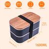 Bento Box Adult Lunch Box with Leakproof 54OZ Black