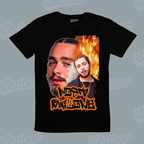 Rapper Post Malone American HIP-HOP RAP R&B Rock Music Artist Band Tee T-Shirt S разноцветный